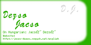 dezso jacso business card